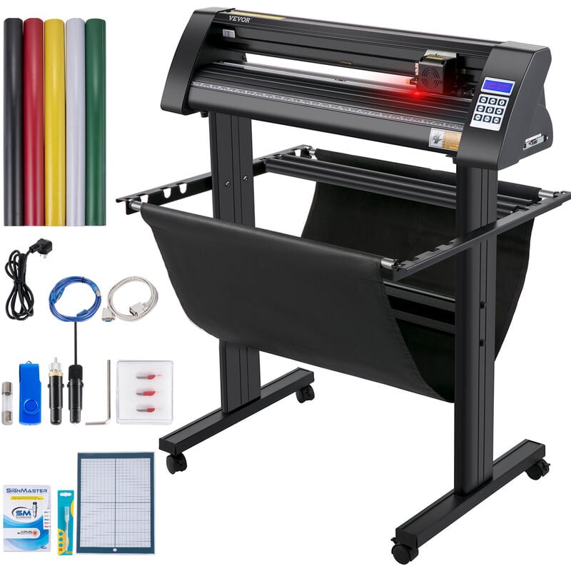 foto del prodotto vevor plotter da taglio vinile semiautomatica, kh 720a 720mm potenza 95w taglierina per plotter vinile signmaster con luce guida a led per adesivi
