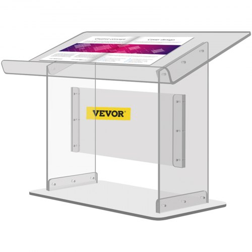 foto del prodotto vevor podio in acrilico trasparente per presentazione conferenza seminario 68,58 x 34,8 x 49,53cm, podio portadocumenti da tavolo per evento attivit discorso in materiale d acrilico trasparente 7,5kg