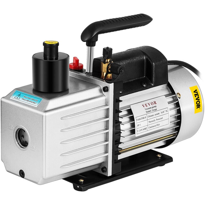 foto del prodotto vevor pompa a vuoto 35,6 x 12,7 x24,4 cm pompa a vuoto per aria condizionata 226,53 l min a due stadi 220v 0,3pa strumento hva per vuoto ultimate per