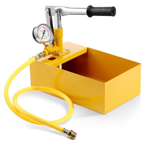 foto del prodotto vevor pompa di prova idrostatica, max, 25 bar 362 psi pompa di prova pressione, kit tester della pressione dell acqua manuale idraulico a valvola singola, serbatoio dell acqua da 5,3l, tubo da 0,91m esterno 1,27cm