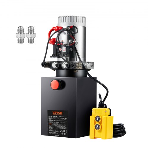 foto del prodotto vevor pompa idraulica cc 12v capienza ca. 8 l centralina idraulica ad azione doppia flusso d olio ca. 3,44 l min pressione massima di 22 mpa, pompa per montacarichi auto camion rimorchio da garage