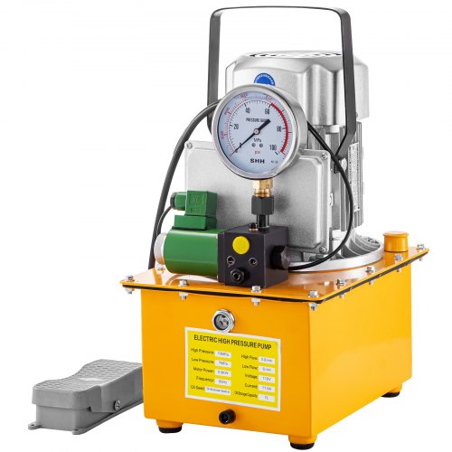 foto del prodotto vevor pompa idraulica elettrica 220v, 1400 giri min, serbatoio della pompa idraulica elettrica 750w, pompa idraulica ad aria con manometro preciso, per incarichi come sollevamento, pressatura