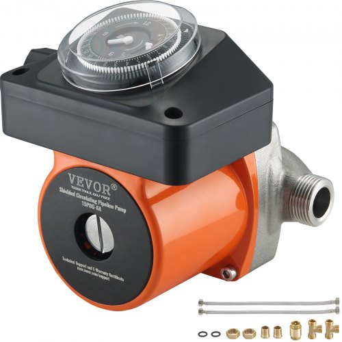 foto del prodotto vevor pompa per circolazione dell acqua calda per impianti domestici 100w flusso max. 38l min pressione fino a 0,6bar, pompa di circolazione per acqua caldaia rumore basso 3db acciaio inox 304 2,7 kg