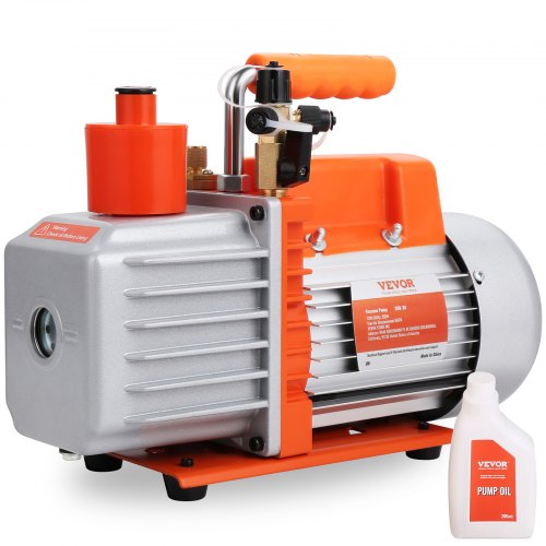 foto del prodotto vevor pompa per vuoto rotativa a palette 320 x 125 x 230 mm pompa per vuoto per aria condizionata 2 stadi, 280 w 142 l/min riparazione hvac, manutenzione della refrigerazione, degasaggio della resina