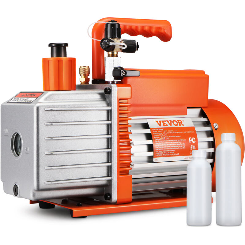 foto del prodotto vevor pompa per vuoto rotativa a palette 375 w pompa per vuoto per aria condizionata a 2 stadi, 9,3 kg 142 l min 115 v per riparazione hvac,