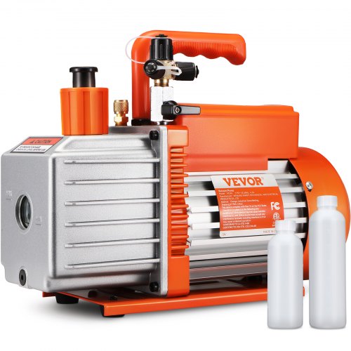 foto del prodotto vevor pompa per vuoto rotativa a palette 375 w pompa per vuoto per aria condizionata a 2 stadi, 9,3 kg 142 l min 115 v per riparazione hvac, manutenzione della refrigerazione, degasaggio della resina