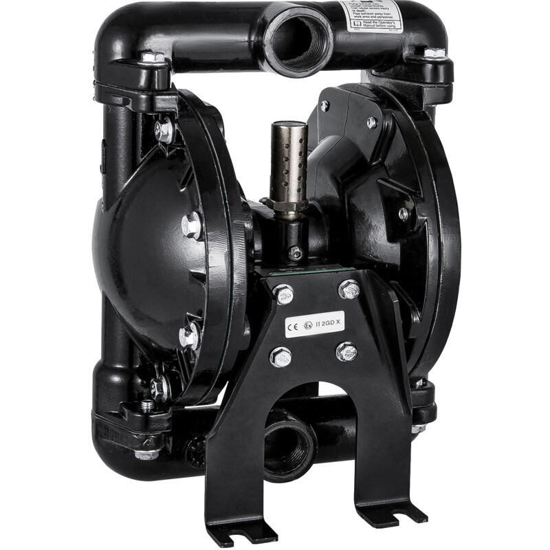 foto del prodotto vevor pompa pneumatica a doppia membrana ingresso uscita 1 pollice alluminio 35 gpm max 120psi per uso industriale, qby4 25lf46 1inch 35