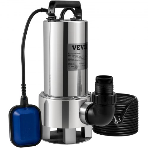 foto del prodotto vevor pompa sommersa elettrica da drenaggio per acqua sporca 1300w da giardino laghi pozzo, elettropompa a immersione per drenaggio di acque sporche nere scure 10a 1300w per piscina giardino pozzetto