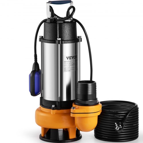 foto del prodotto vevor pompa sommersa elettrica da drenaggio per acqua sporca 2200w da giardino laghi pozzo, elettropompa a immersione per drenaggio di acque sporche nere scure 10a 2200w per piscina giardino pozzetto