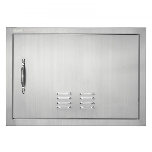 foto del prodotto vevor porta accesso barbecue, porta cucina esterna singola 610x432x46 mm, porta reversibile da incasso in acciaio inox, con maniglia e presa d'aria, per isola barbecue, armadio da esterno