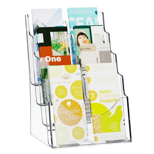 foto del prodotto vevor porta cartelli in acrilico 223,52 x 279,4 mm porta brochure a 4 livelli