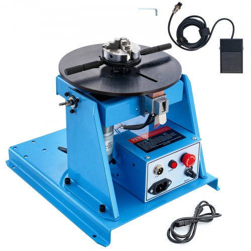 foto del prodotto vevor posizionatore rotante per saldatura 10 kg, tavola girevole per posizionamento 0-90° 1-12 rpm 20w, mandrino per tornio 8,1 pollici supporto torcia saldatura per taglio, rettifica, assemblaggio