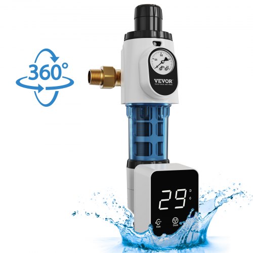 foto del prodotto vevor prefiltro acqua rotante per tutta la casa da 40 micron, filtro sedimenti acqua di pozzo, 19 mm gm 25,4 mm gm, portata elevata 4 t h, per sistemi di filtraggio dell acqua per tutta la casa
