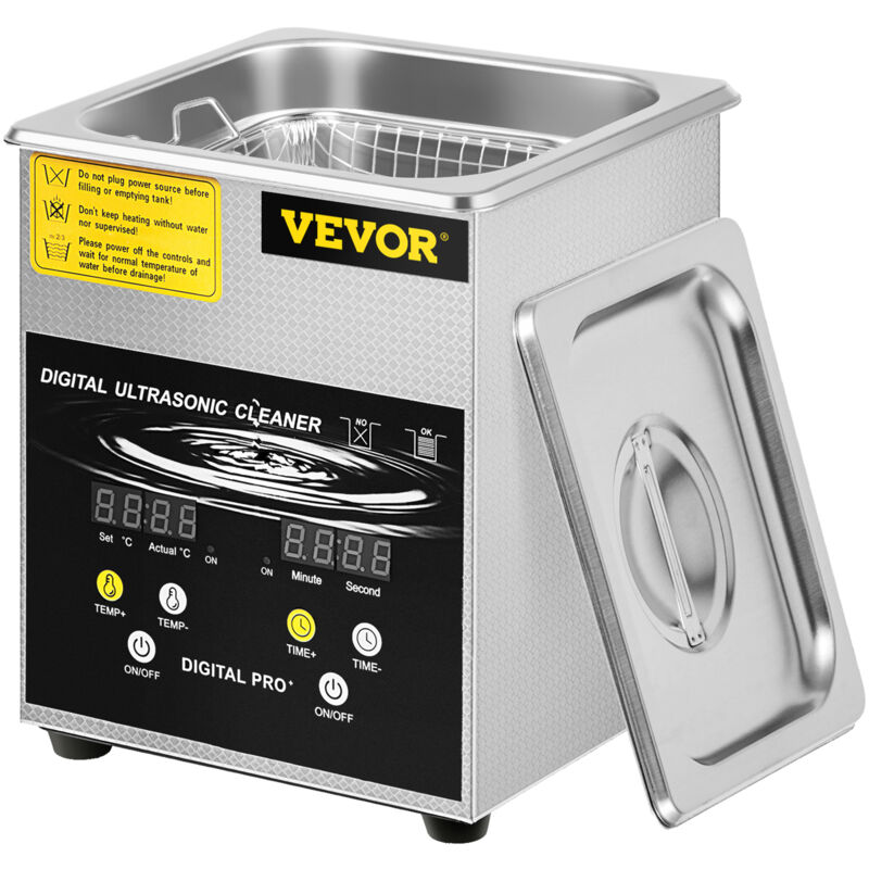 foto del prodotto vevor pulitore a ultrasuoni aggiornato 2 l riscaldatore da 100 w a ultrasuoni da 60 w pulitore per parti a ultrasuoni da laboratorio digitale con