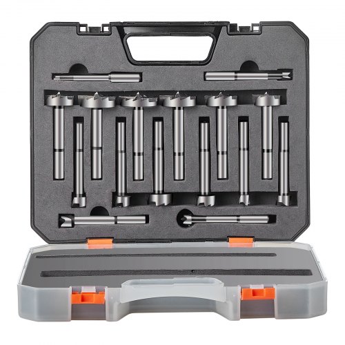 foto del prodotto vevor punte forstner 16 pezzi set punte per sagomare 6 41 mm lunghezza 60 mm, set punte forstner in valigetta in acciaio al carbonio hrc48 51 accessorio per trapano foratura per legno carpenteria