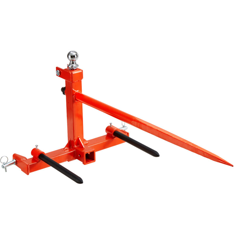 foto del prodotto vevor raccoglitrice per balle di fieno capacita di carico max. 725kg forca per balle 1250mm 3 denti, forche chiodate attacco per benna con 2