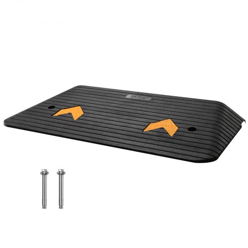 foto del prodotto vevor rampa per soglia in gomma altezza 5cm canale per cavi capacit max. 15 tonnellate per veicoli, rampa per soglia gradini superficie antiscivolo 90,2 x 45,7 x 7,6 cm, rampa per soglia antiscivolo
