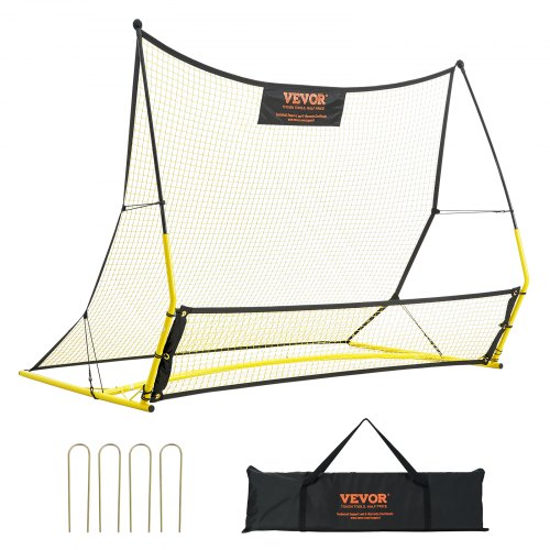 foto del prodotto vevor rete da calcio rimbalzo 183x130 cm rete da calcio rimbalzo per allenamento 2 in 1 tubo in ferro con borsa portatile per allenamento sportivo, rete da calcio pieghevole per allenamento sportivo
