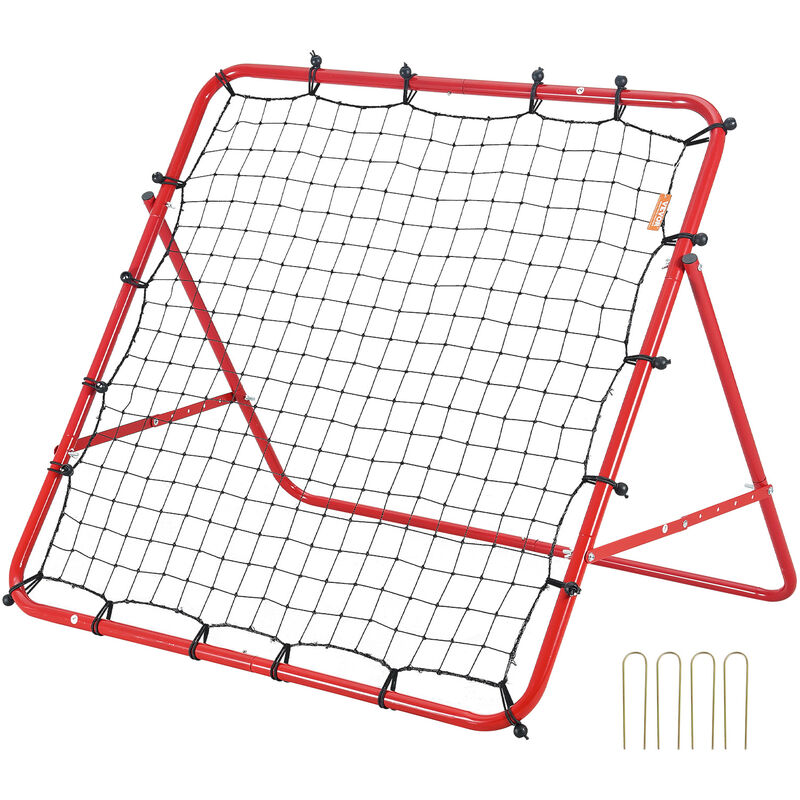 foto del prodotto vevor rete da calcio rimbalzo pop up 1 x 1m rete da calcio rimbalzo da allenamento portatile per giardino angolo regolabile tubo in ferro rete in pe,