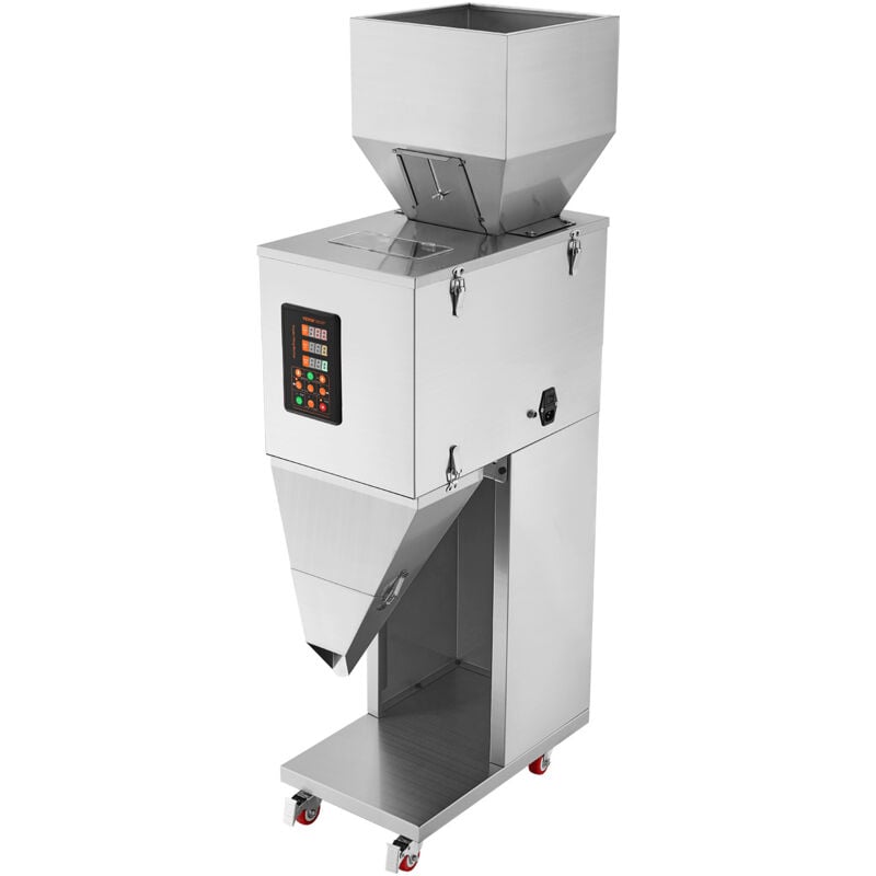 foto del prodotto vevor riempitrice di particelle, 10 1000g, riempitrice automatica con pedale, acciaio inossidabile, riempitrice a pesatura per fagioli semi di
