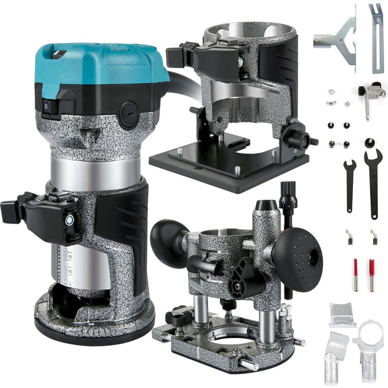 foto del prodotto vevor rifilatore fresatrice verticale per legno elettrica, 220v 710w velocita 13000 33000 rpm fresatrice rifilatore multifunzione per scanalatura