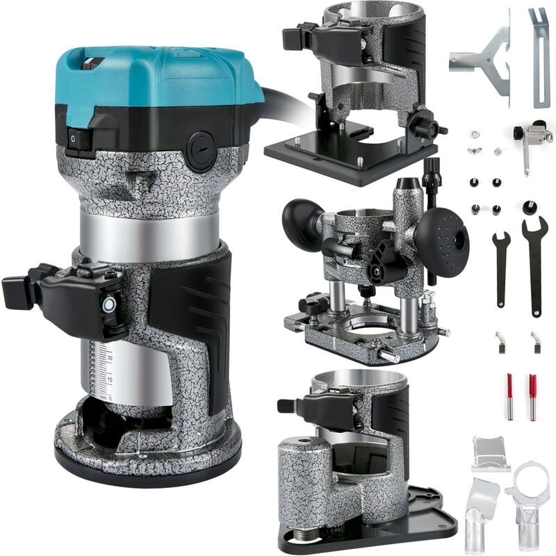foto del prodotto vevor rifilatore fresatrice verticale per legno elettrica, 220v 710w velocita 13000 33000 rpm fresatrice rifilatore multifunzione per scanalatura