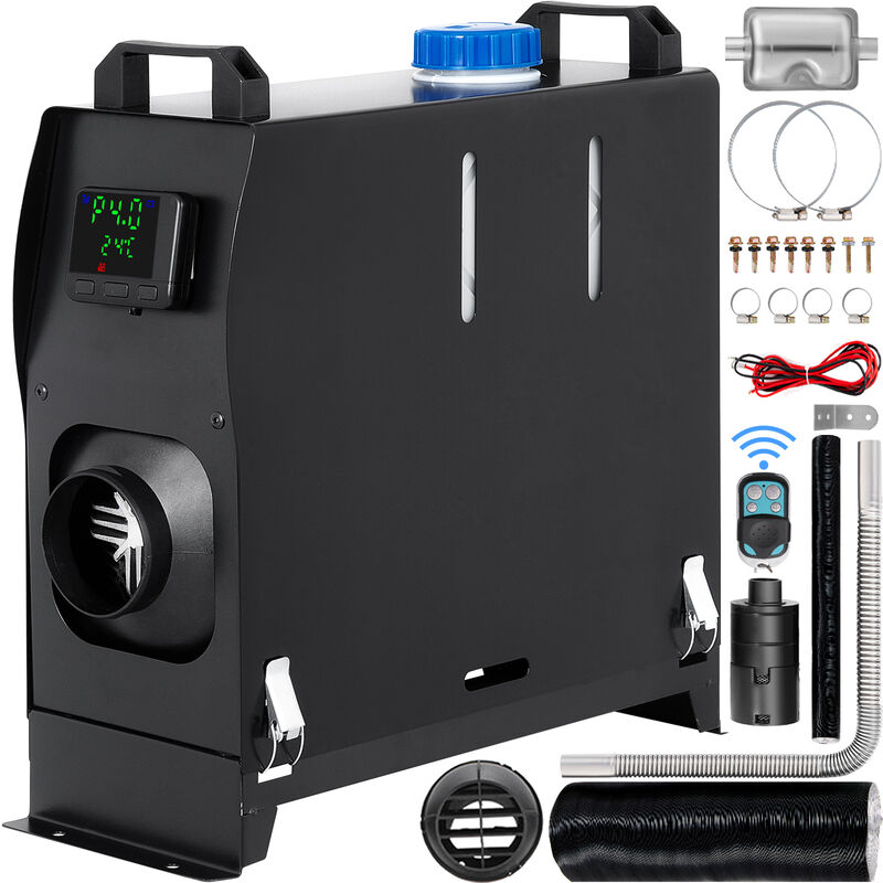 foto del prodotto vevor riscaldatore ad aria diesel, 8kw 12v riscaldamento da parcheggio aria diesel all in one con interruttore lcd nero con uscita dearia singola,