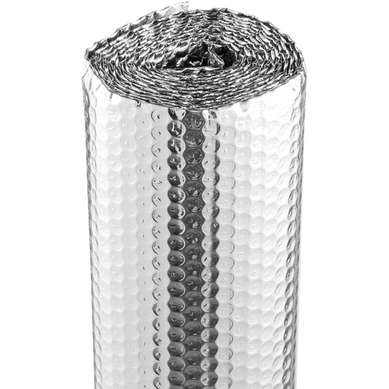 foto del prodotto vevor rotolo di isolamento riflettente doppio, barriera radiante con anima in schiuma, 122 cm x 304 cm, scudo riflettente del calore in schiuma epe