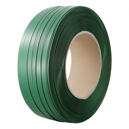 foto del prodotto vevor rotolo per reggia in poliestere pet da imballaggio, reggia portatile resistente 1200 m x 15,9 mm x 0,8 mm resistenza alla rottura 450 kg rotolo per reggia per pallet per carichi pesanti, verde