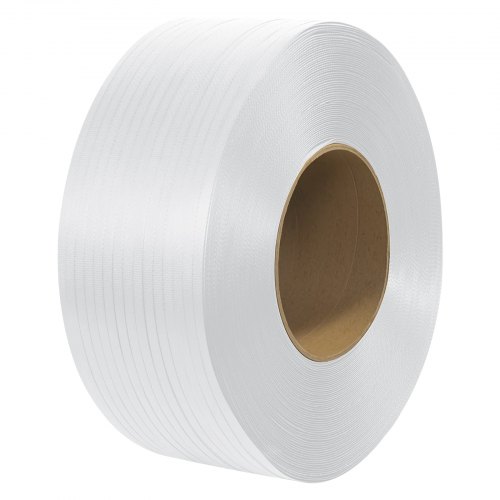 foto del prodotto vevor rotolo per reggia in polipropilene da imballaggio, reggia portatile resistente 3000 m x 12,7 mm x 0,8 mm resistenza alla rottura 110 kg rotolo per reggia per pallet per carichi pesanti, bianco