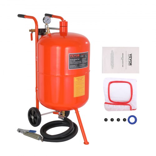 foto del prodotto vevor sabbiatrice ad alta pressione 75,7 l, kit di sabbiatura ad aria 60 110 psi, serbatoio abrasiva portatile con 4 ugelli in ceramica separatore olio acqua per rimuovere vernice, macchie, ruggine