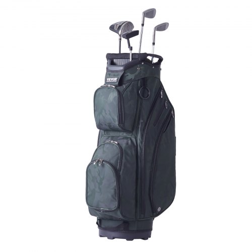 foto del prodotto vevor sacca da golf con divisorio organizzatore 14 vie, sacca da golf in nylon premium 910 mm 11 tasche, borsa da golf resistente con manici copertura antipolvere cinghie staccabili, verde militare