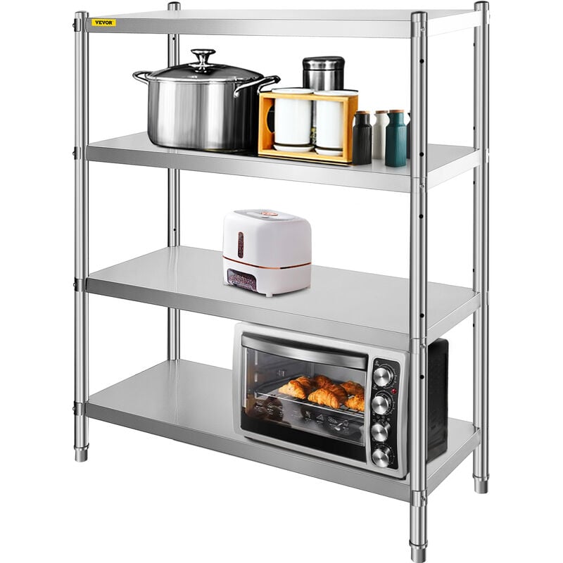 foto del prodotto vevor scaffale da cucina 152,4 x 47 x 118,9 cm, scaffale per cucina uso commerciale ripiani, scaffalatura capacita da 150kg a ripiano scaffale in