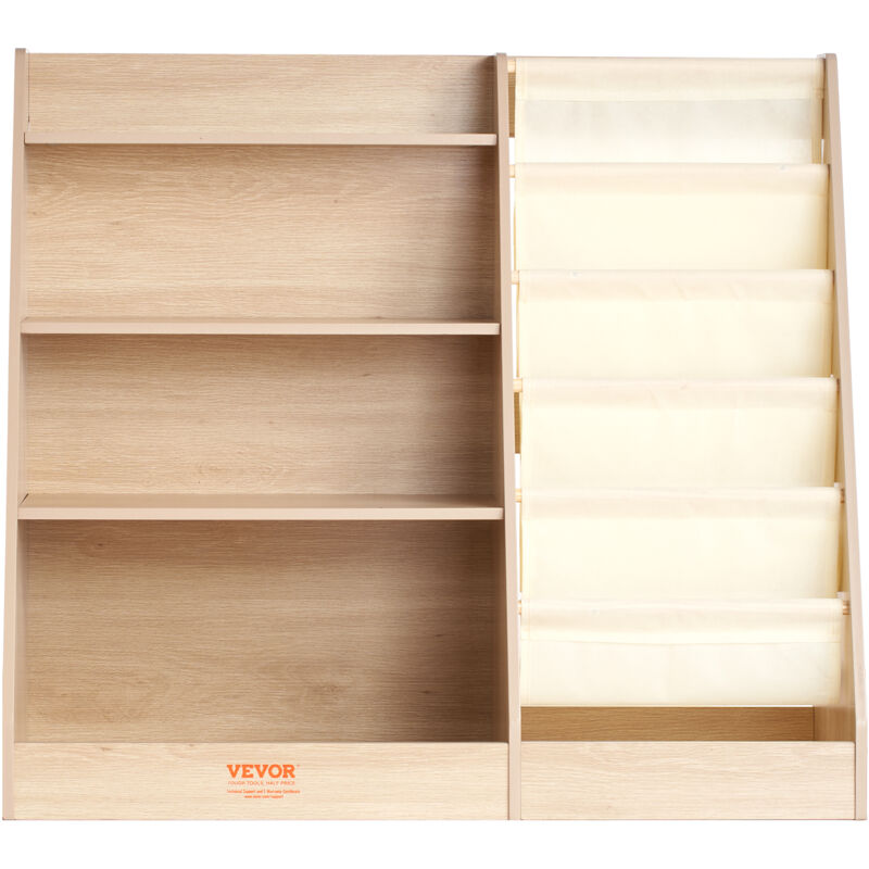 foto del prodotto vevor scaffale libri per bambini in legno 4 livelli, libreria a fionda 6 strati, scaffale per libri per bambini, armadietto per libri, per camera