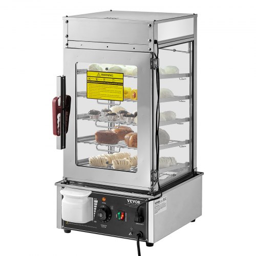 foto del prodotto vevor scaldavivande commerciale elettrico display 5 ripiani 37 l mobiletto pizza