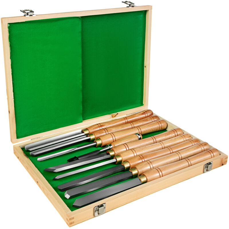 foto del prodotto vevor scalpello per tornio 8 pezzi set di scalpelli per legno lame in acciaio hss utensili per tornitura in legno scalpello per tornio scalpelli