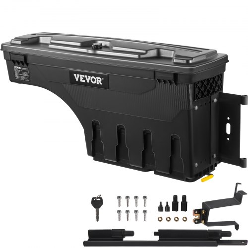 foto del prodotto vevor scatola di immagazzinaggio per auto, capacit massima 6,6 galloni cassetta degli attrezzi del camioncino abs e acciaio al carbonio, adatta a chevrolet silverado 1500 gmc sierra 1500 2019 2020