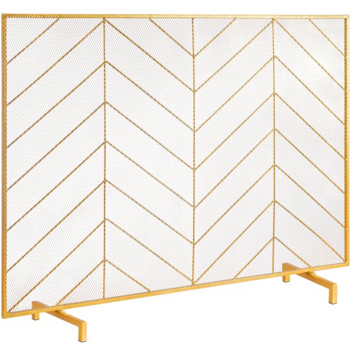 foto del prodotto vevor schermo parascintille d oro per caminetto 1 pannello schermo per stufa da 98x75,8cm, parascintille per camino stufa di soggiorno decorazione d interni, pannello parascintille per camino stufa