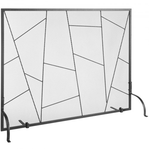 foto del prodotto vevor schermo parascintille nero per caminetto 1 pannello schermo per stufa da 90,6x72 cm, parascintille per camino stufa di soggiorno decorazione d'interni, pannello parascintille per camino stufa