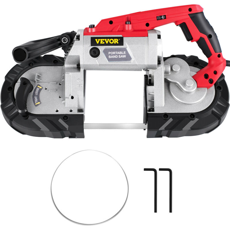 foto del prodotto vevor sega a nastro portatile a velocita variabile, taglio 5 pollici 1100 w segatrice a nastro per tagliare acciaio inossidabile, alluminio,