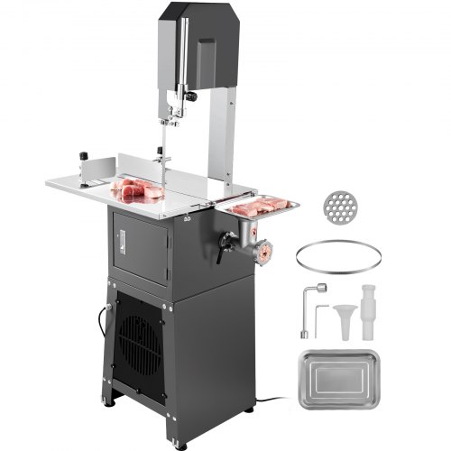 foto del prodotto vevor segaossa a nastro elettrica commerciale per carne 550w, segaossa verticale 380x485mm, macchina per tagliare ossa da banco taglierina per carne con lama per costolette di maiale uso commerciale