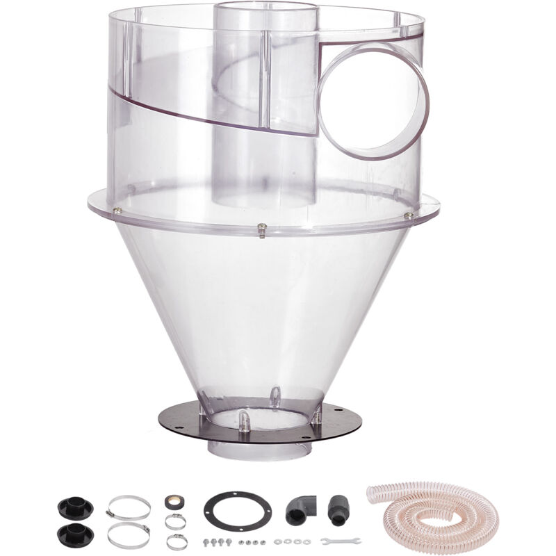 foto del prodotto vevor separatore polveri ciclonico, filtro collettore di polveri ciclonico in abs da 101,6 mm, con adattatore da 50 mm, tubo da 2 m, per