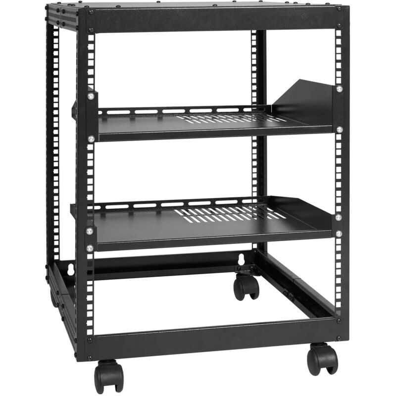 foto del prodotto vevor server rack a telaio aperto 12u, profondita regolabile da 15 40 , server di rete rack da autoportante o con montaggio a parete, rack av a 4