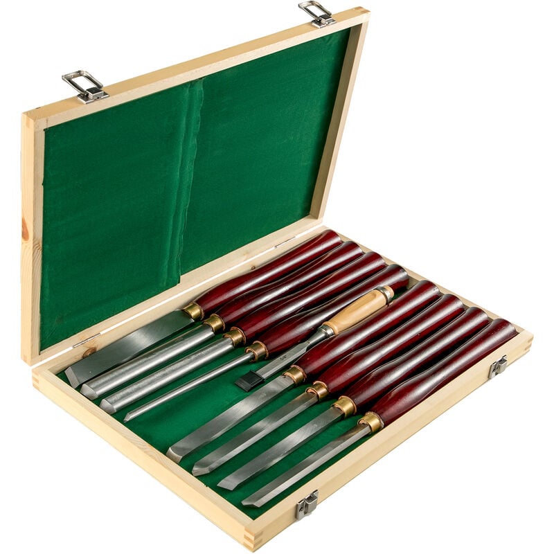 foto del prodotto vevor set di scalpelli per legno 8 pezzi scalpelli per tornio lunghezza lama 17,59 cm ca., kit di scalpelli per lavorazione del legno