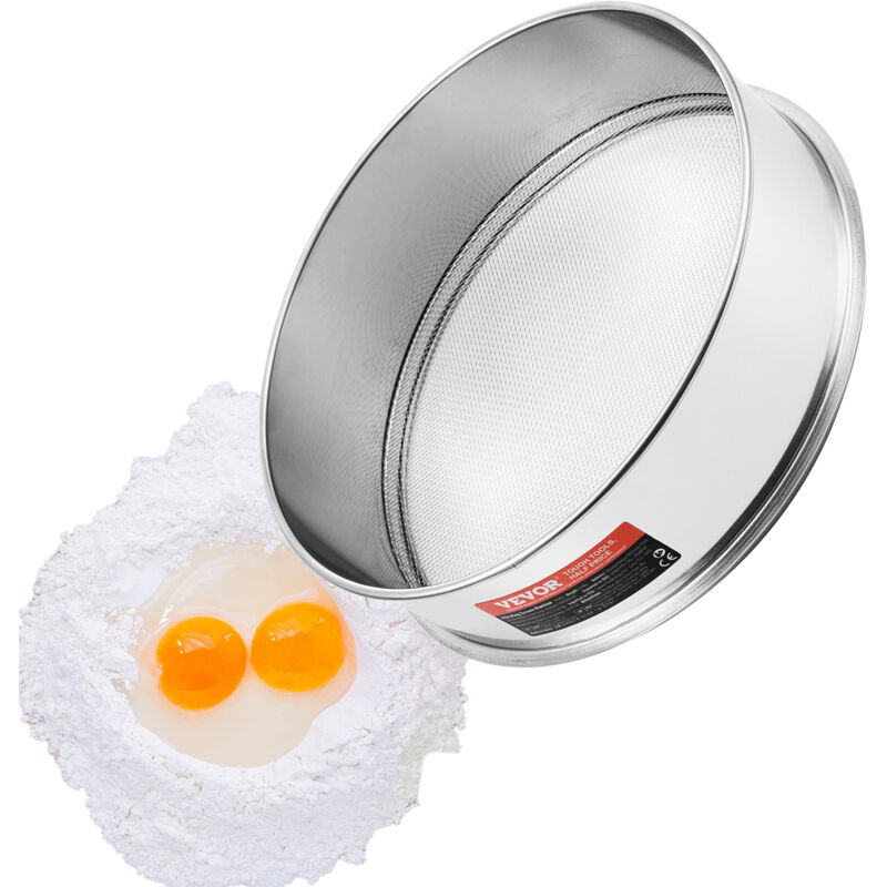 foto del prodotto vevor setaccio per farina a maglia fine, setaccio per polvere alimenti da 12 mesh in acciaio inossidabile 304, setaccio rotondo a maglia fine per