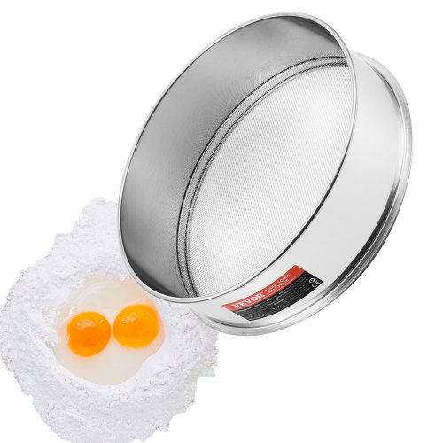 foto del prodotto vevor setaccio per farina a maglia fine, setaccio per polvere alimenti da 12 mesh in acciaio inossidabile 304, setaccio rotondo a maglia fine per cottura, setaccio griglia a maglia per cottura cucina