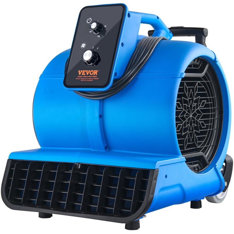 foto del prodotto vevor soffiatore da pavimento 1400 giri min ventilatore per asciugatura tappeti portatile 113,26 m min con 3 angoli di soffio temporizzatore 3