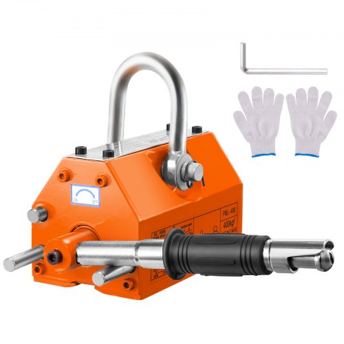 foto del prodotto vevor sollevatore magnetico permanente al neodimio n42 acciaio portata massima da 400kg dimensioni base 156x91x98 mm, sollevatore a magneti permanenti fattore di sicurezza 2,5 forza di trazione 1000kg