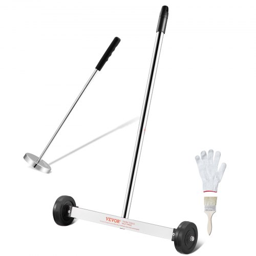 foto del prodotto vevor spazzatrice magnetica con ruote 38cm capacit max. 3,6kg, strumento di raccolta magnetico estensibile, maniglia regolabile, spazzatrice magnetica raccogliere chiodi viti da officina garage