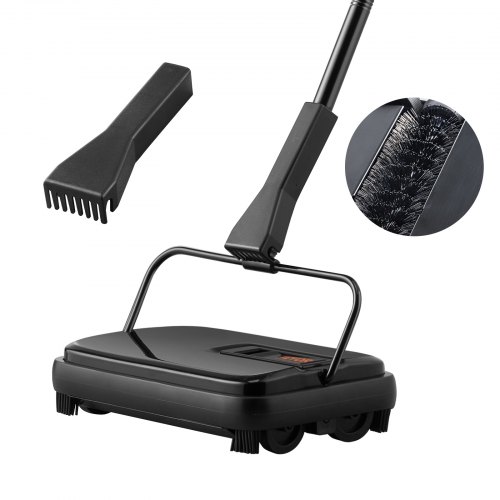foto del prodotto vevor spazzatrice manuale per pavimenti tappeti uso domestico senza batterie con asta, spazzola per tappeti pavimenti 1120 x 230 x 160 mm peso da 0,8kg per pulizia domestica peli di animali domestici